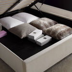 Aurora Velvet Ottoman Bed | King | Natural