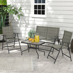 Outdoor 4 Pieces Patio Set, Mesh Fabric | Brown