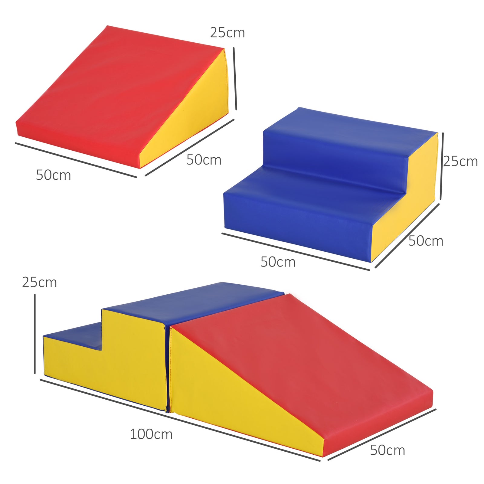 2 Piece Soft Play Set For Toddler Climb And Crawl | Red