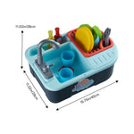 Electric Dishwasher Play Sink Toy Set With Running Water | Blue