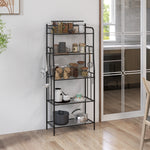 5 Tier Microwave Stand, Coffee Station, Shelves, 4 Hooks