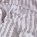 Egyptian Cotton Stripe Duvet Cover With Pillowcase, 330 Tc | Super King | Grey