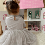 Wooden Dolls House Bedroom Furniture Set, Includes 6 Pieces