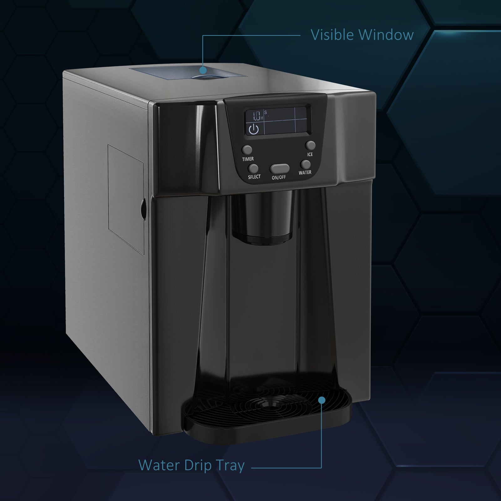 Ice Maker Machine And Water Dispenser No Plumbing Required | One Size | Black