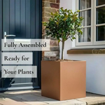 Zinc Galvanised Square Planter | 30cm x 30cm x 30cm | Copper