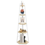 5-tier Corner Shelf, Shelving Unit With Adjustable Feet | One Size | Natural