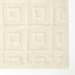 Tufted Cotton Blend Tile Design Bath Mat | 50 x 80cm | Cream