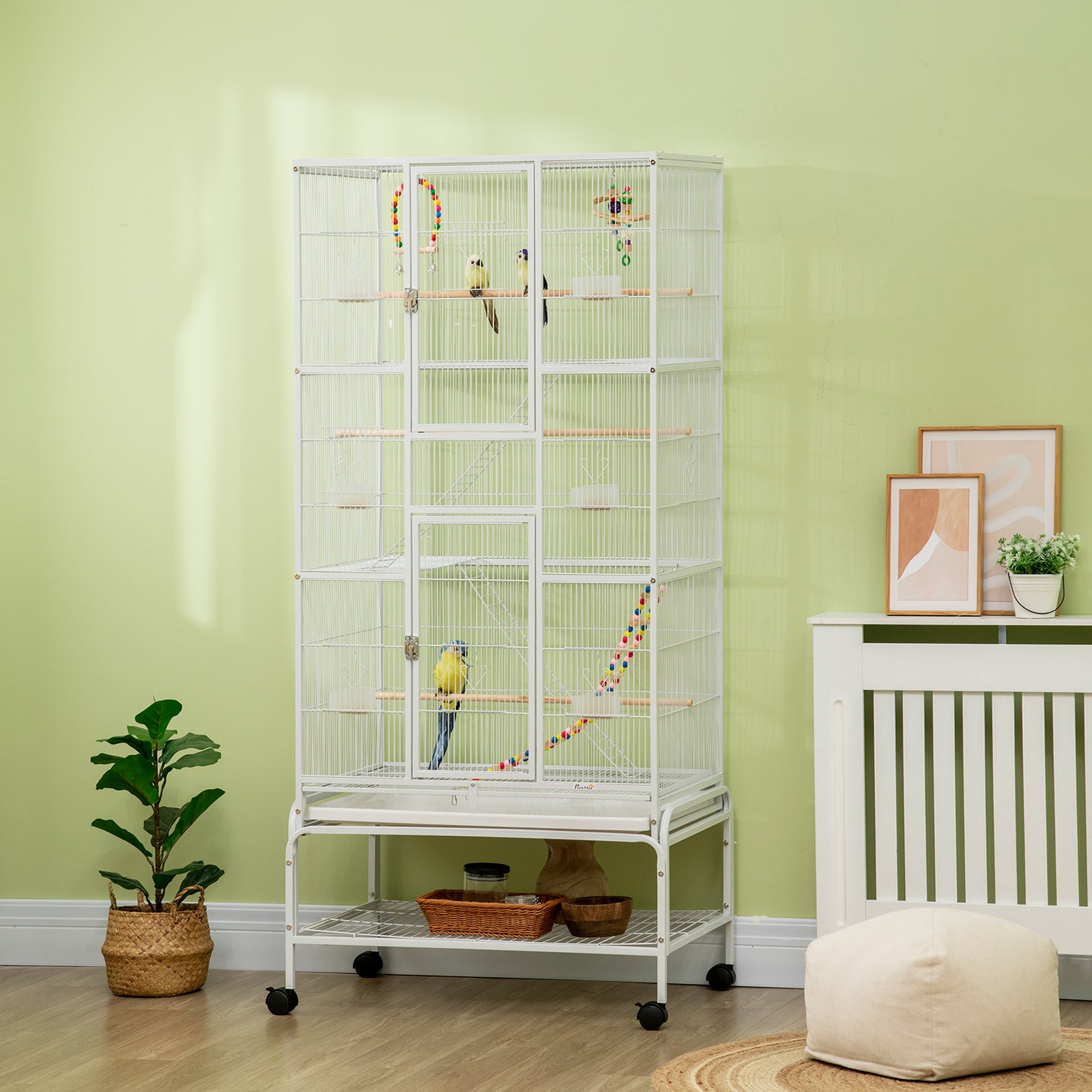 3 Tier Bird Cage W/ Stand Toy, For Canary Finch Cockatiel Parakeet Budgie