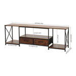 Modern Tv Stand With Fabric Drawers, Spacious Storage Entertainment Center | Brown