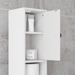 Slim Bathroom Cabinet, Toilet Roll Storage W/ Open Shelves | One Size | White