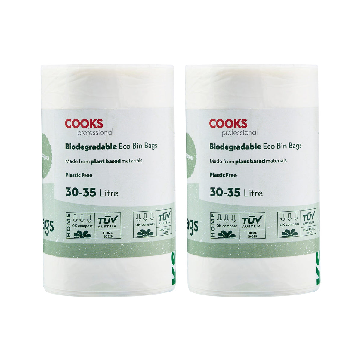 Biodegradable Bin Bags 30-35l | Set of 50 | White