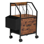Vintage Filing Cabinet With Casters | 1 Drawer | Black & Brown