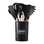 11-piece Silicone Kitchen Utensil Set For Nonstick Cookware | Black