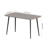 130cm W X 75cm D X 75cm H Modern Dining Table With BrownTabletop & Metal Legs