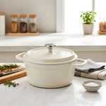 2.75l Enameled Cast Aluminium Dutch Oven With Lid | Cream