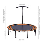48in Bungee Cords Foldable Round Trampoline With Adjustable T-handle Bar