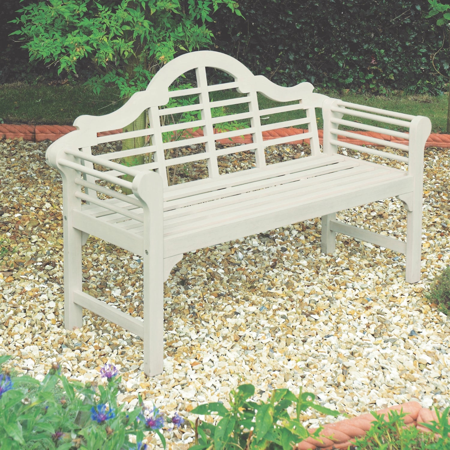 Lutyens Style Acacia Garden Bench | Forest White