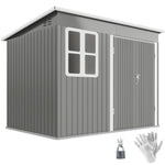 8.5x6ft Galvanised Steel Garden Shed With Foundation Kit