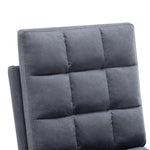 Frosted Velvet Armchair With Footstool Set– Adjustable 110°-180° Recline, Cozy Upholstered Chair With Metal Legs, Ergonomic Comfort | Grey