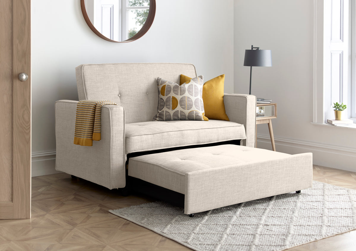 Troy 2 Seater Adjustable Sofa Bed | 2 Person | Beige