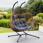 Garton Swinging Double Garden Seat | Dark Gray