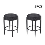 Breeins Set Of 2 Modern Chenille Bar Stool With Footrest