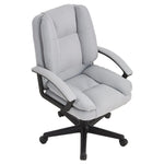 Linen Office Chair With High Back, Adjustable Gas Lift, 360° Swivel & Armrests