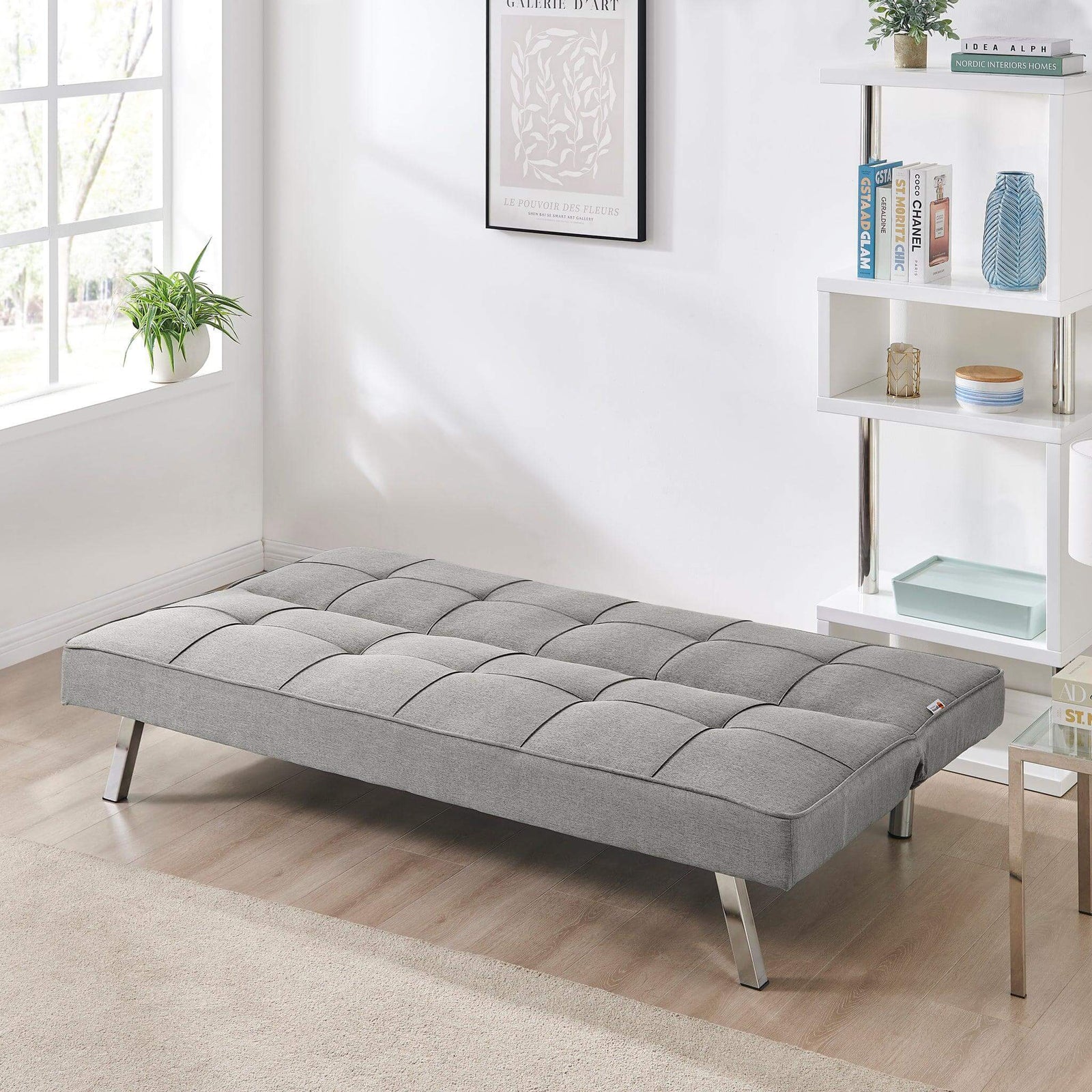 Click Clack Linen Blend Sofa Bed - 3 Seater | Grey