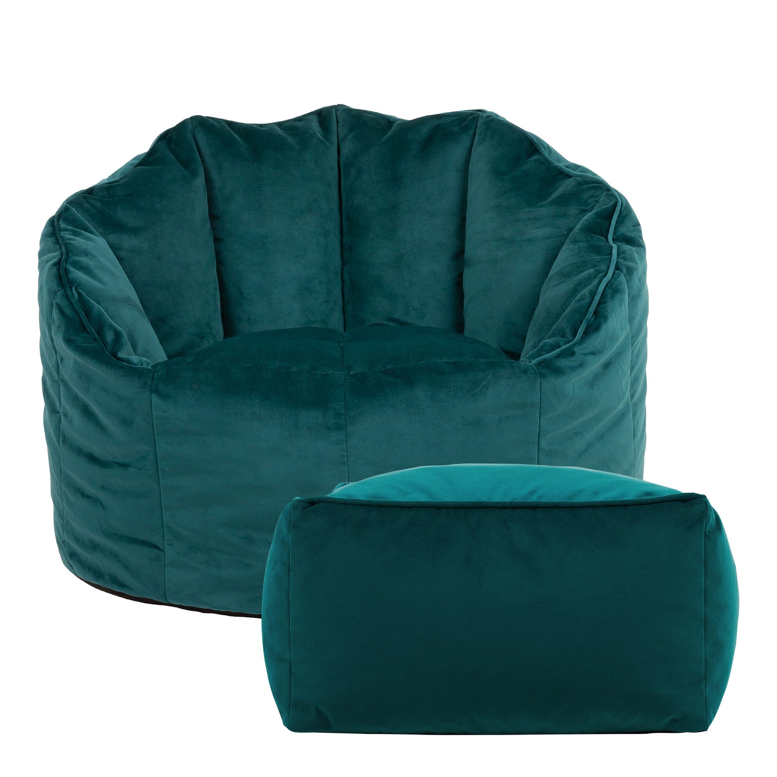 Sirena Scallop Chair Bean Bag & Footstool | Teal