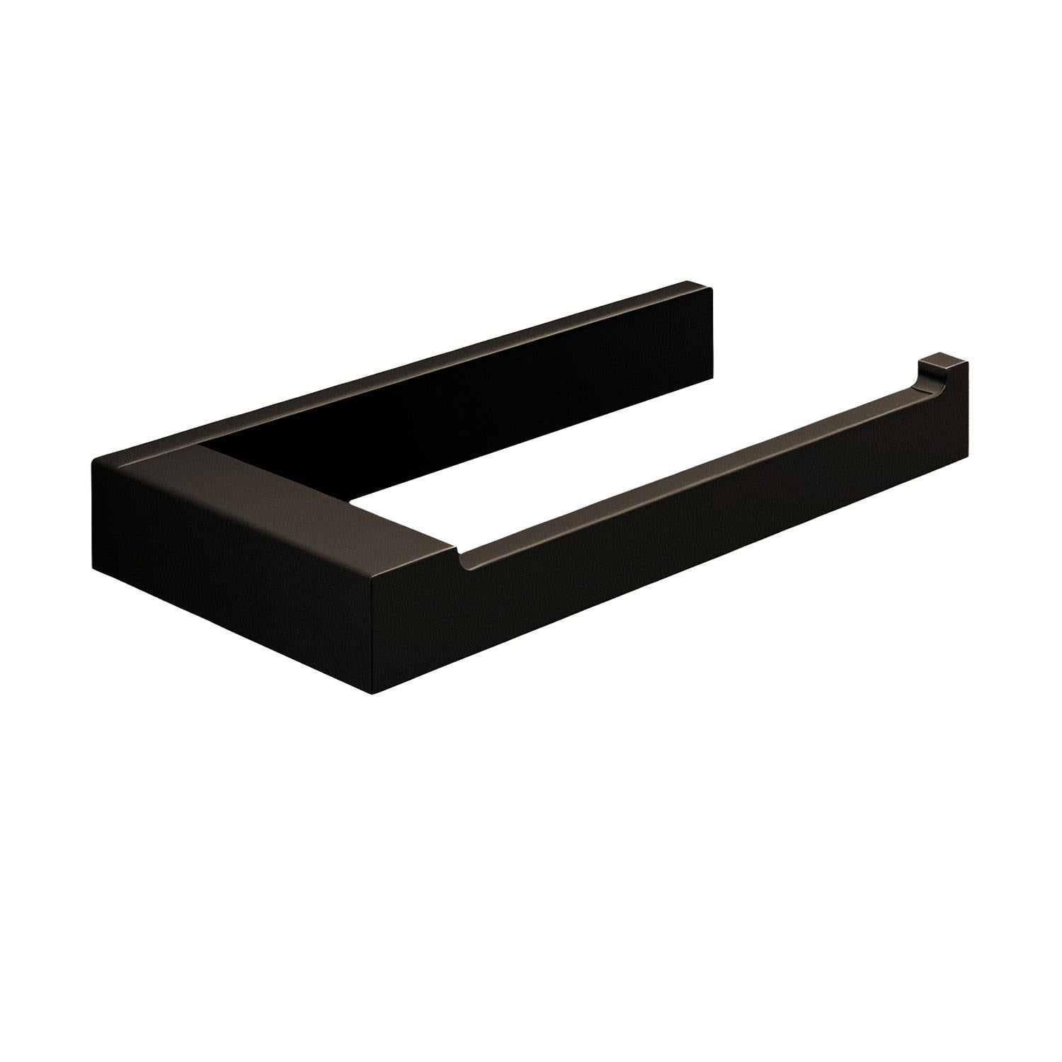 Toilet Roll Holder, Black Matt, Wall-mounted, 8,5 Cm. Collection The Grid