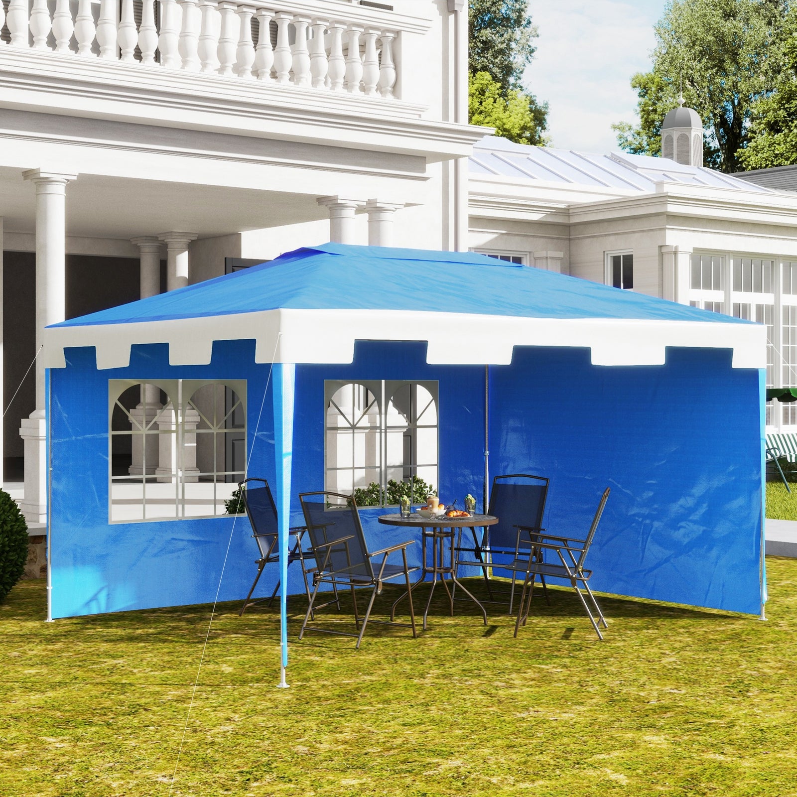 Party Tent Waterproof Garden Gazebo Canopy Cover Shade | Blue