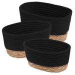 Tulla Seagrass Basket Set -charcoal