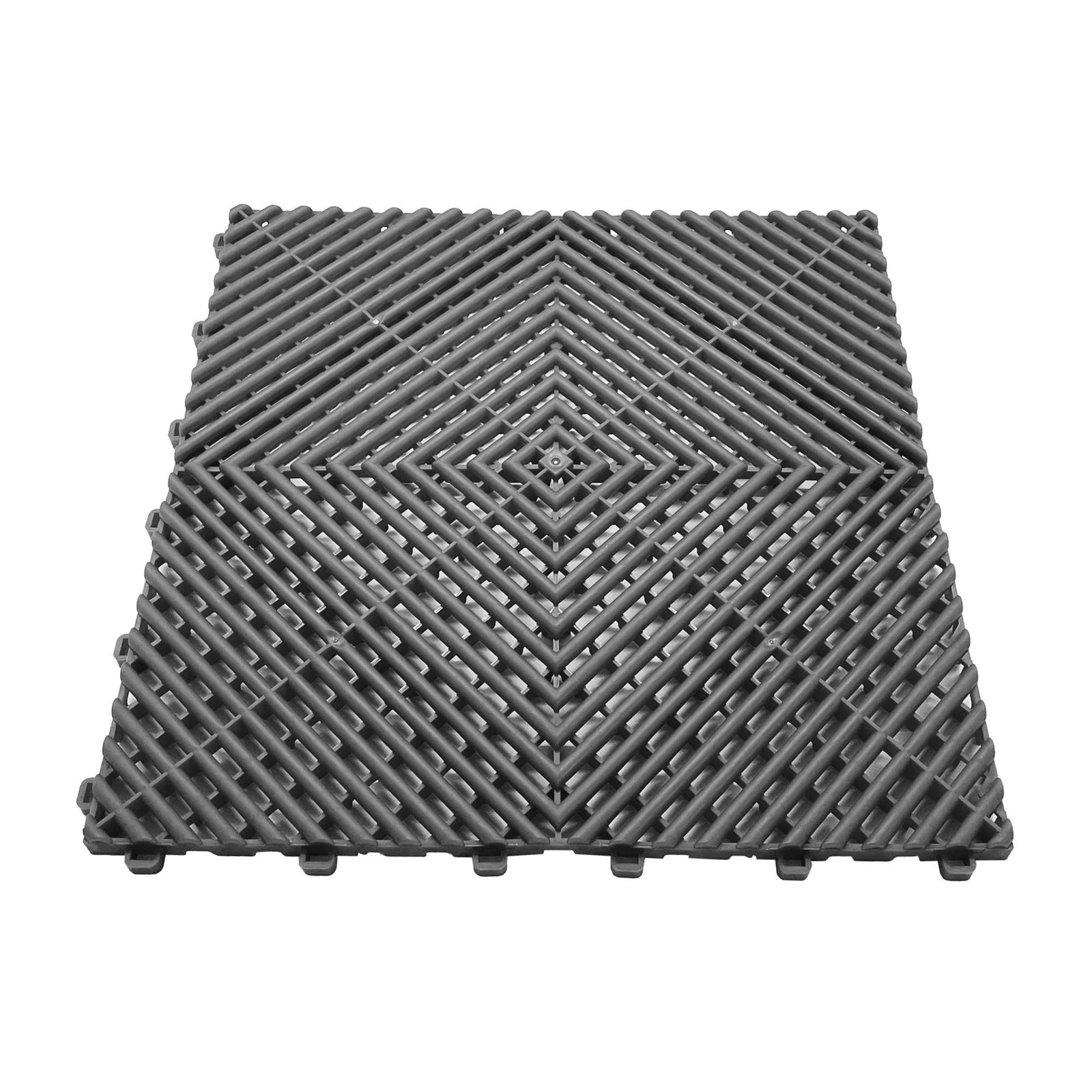 Heavy Duty Vented Garage Interlocking Floor Tiles | Grey