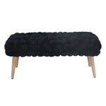 Cushla Bubbly Velvet Large Footstool | Black