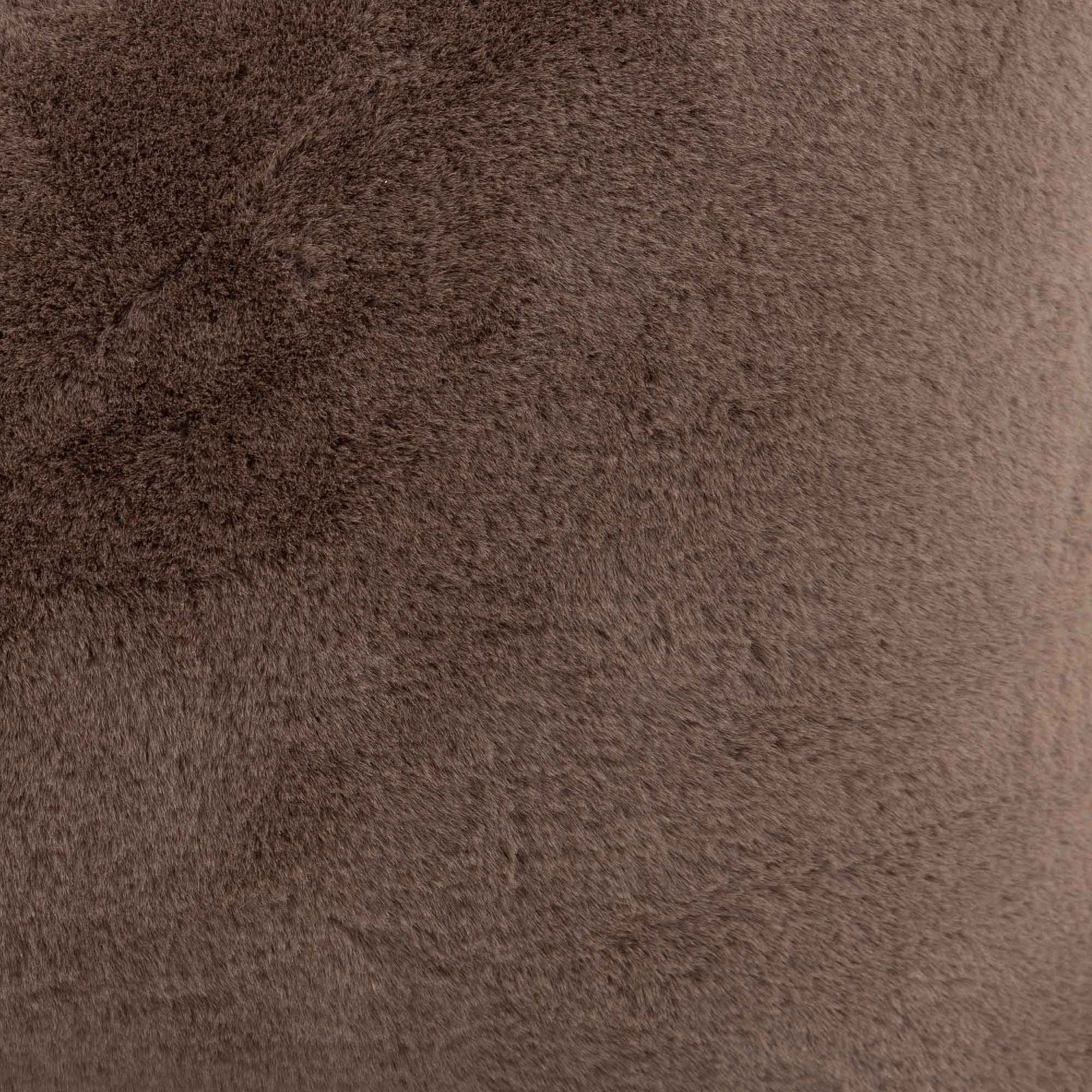 Icon Natalia Armchair And Round Footstool, Rabbit Faux Fur | Medium | Mocha