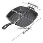 25cm W X 24cm D Rectangular Cast Iron Grill Pan