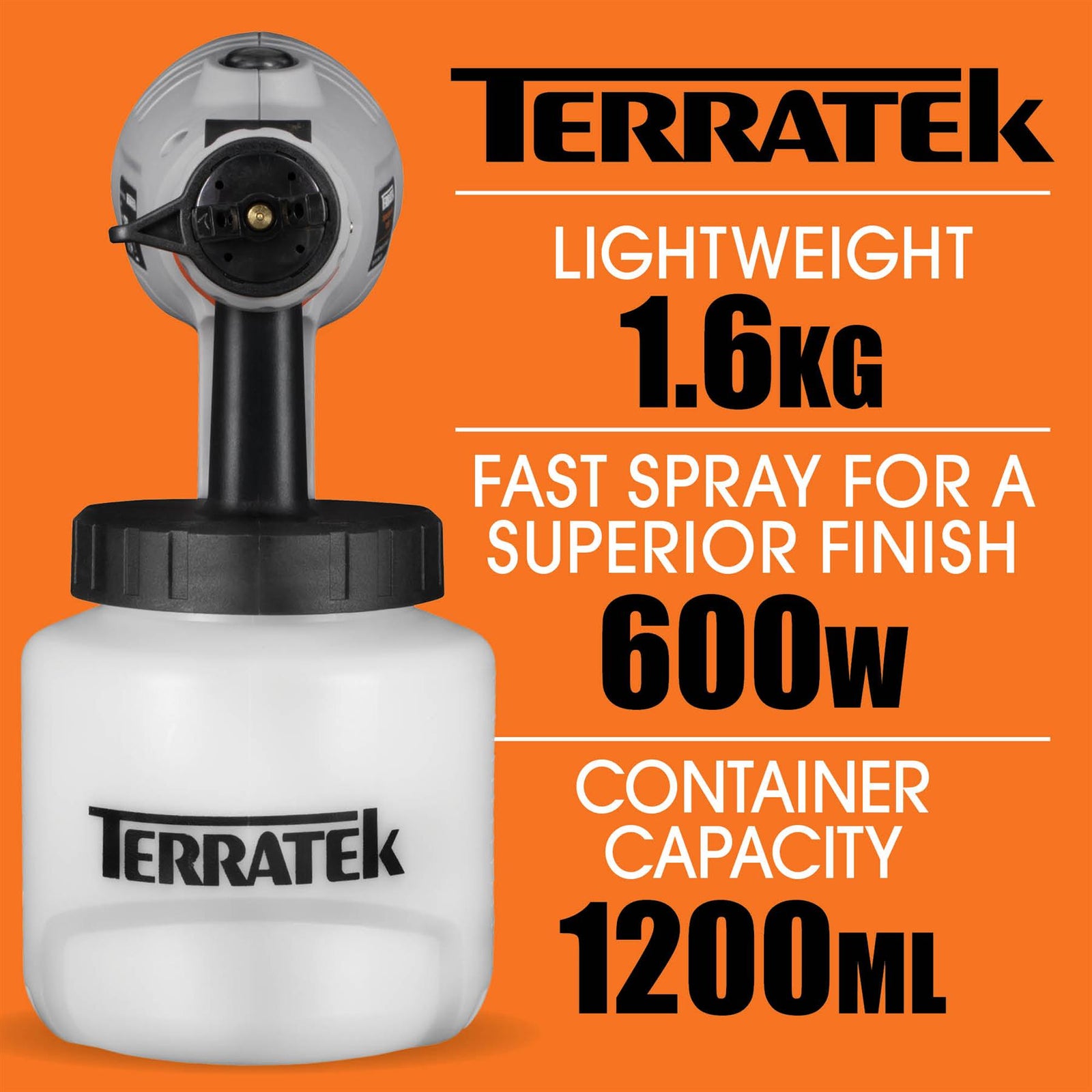 Electric Paint Sprayer 600w, Hvlp Hand Held Fence Spray Gun 1200ml Container