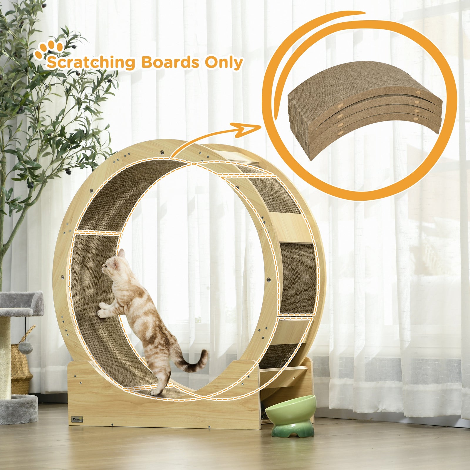 4pcs Cat Scratch Pad Reversible, Replacement For Cat Treadmill, 55 X 26cm
