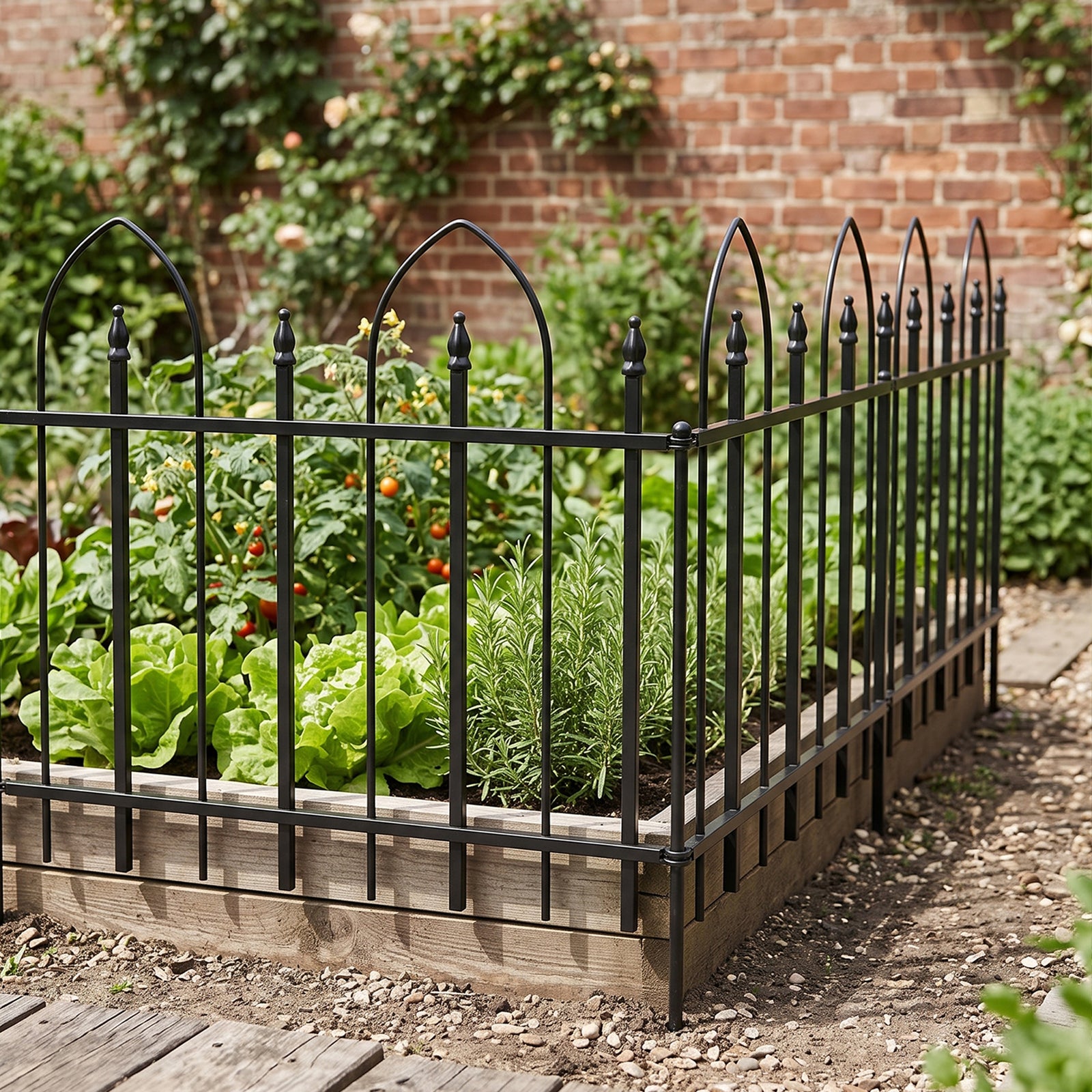 Breeins 5-pack Decorative Gothic Metal Garden Fence Panels