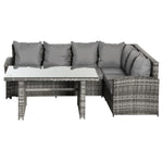3 Pcs Outdoor Dining Rattan Sofa Set For Garden