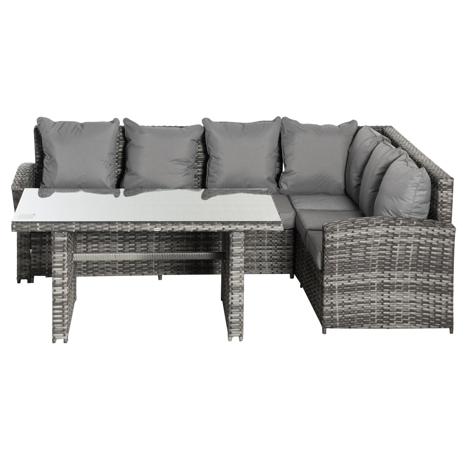 3 Pcs Outdoor Dining Rattan Sofa Set For Garden
