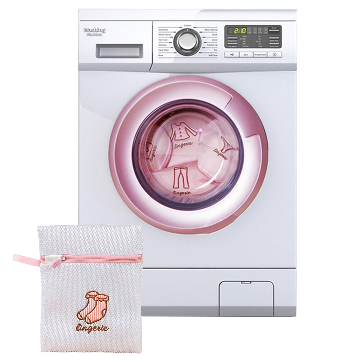 Zippered Mesh Laundry Clothes Washing Bag,  White