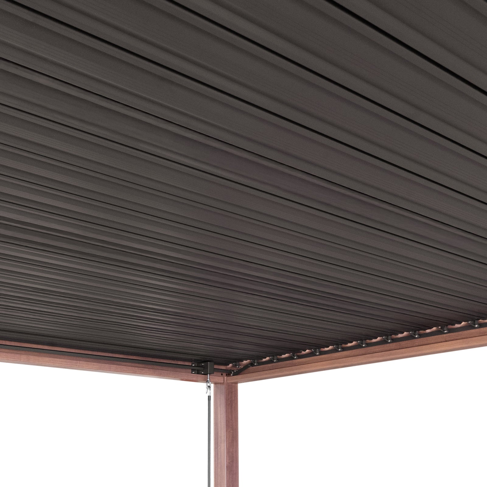 Wood Effect Aluminium Pergola | 3m x 3m | Brown