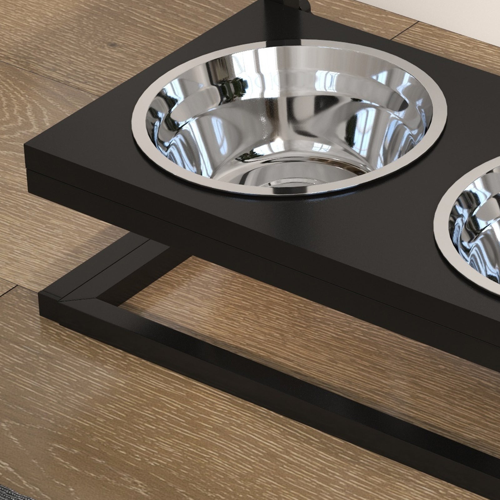 Raised Dog Bowl W/ Adjustable Height Stand, For Small Medium Large Dogs