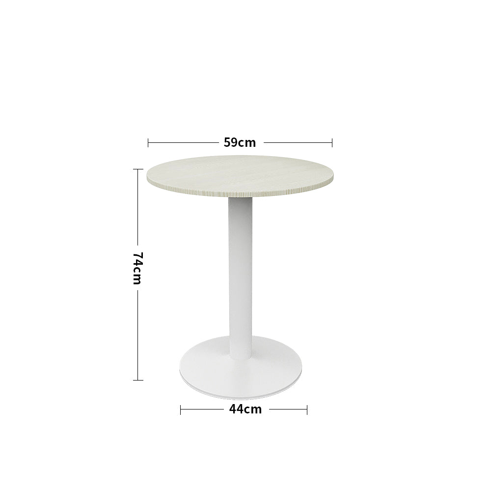 60cm Dia X 72cm H Round Cafe Table With Metal Base | 60cm x 60cm | White