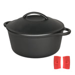 Toque 6.6l Cast Iron Dutch Oven Heavy Duty Casserole Dish Pot Stockpot With Lid