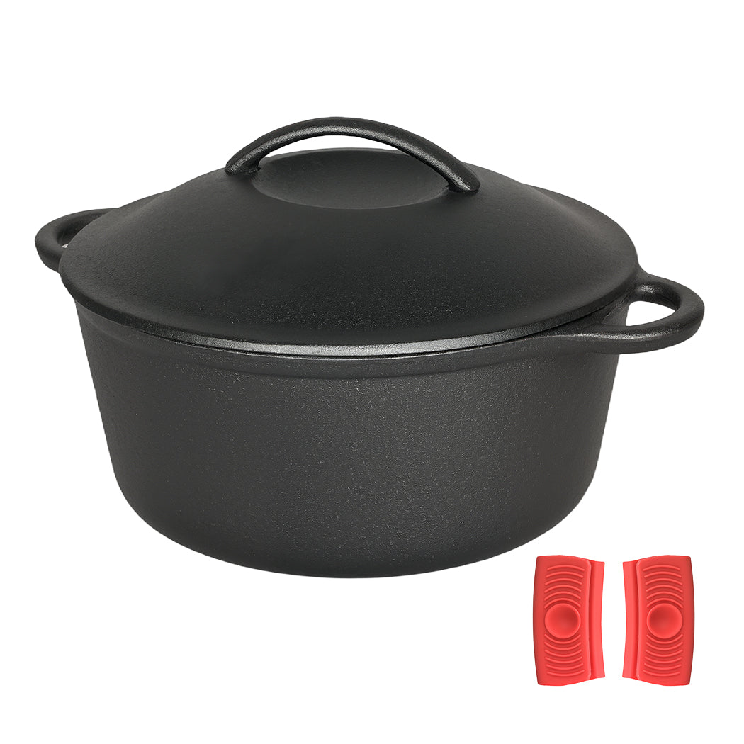 Toque 6.6l Cast Iron Dutch Oven Heavy Duty Casserole Dish Pot Stockpot With Lid