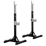 Portable Squat Rack With Wheels For Weight Lifting | Black