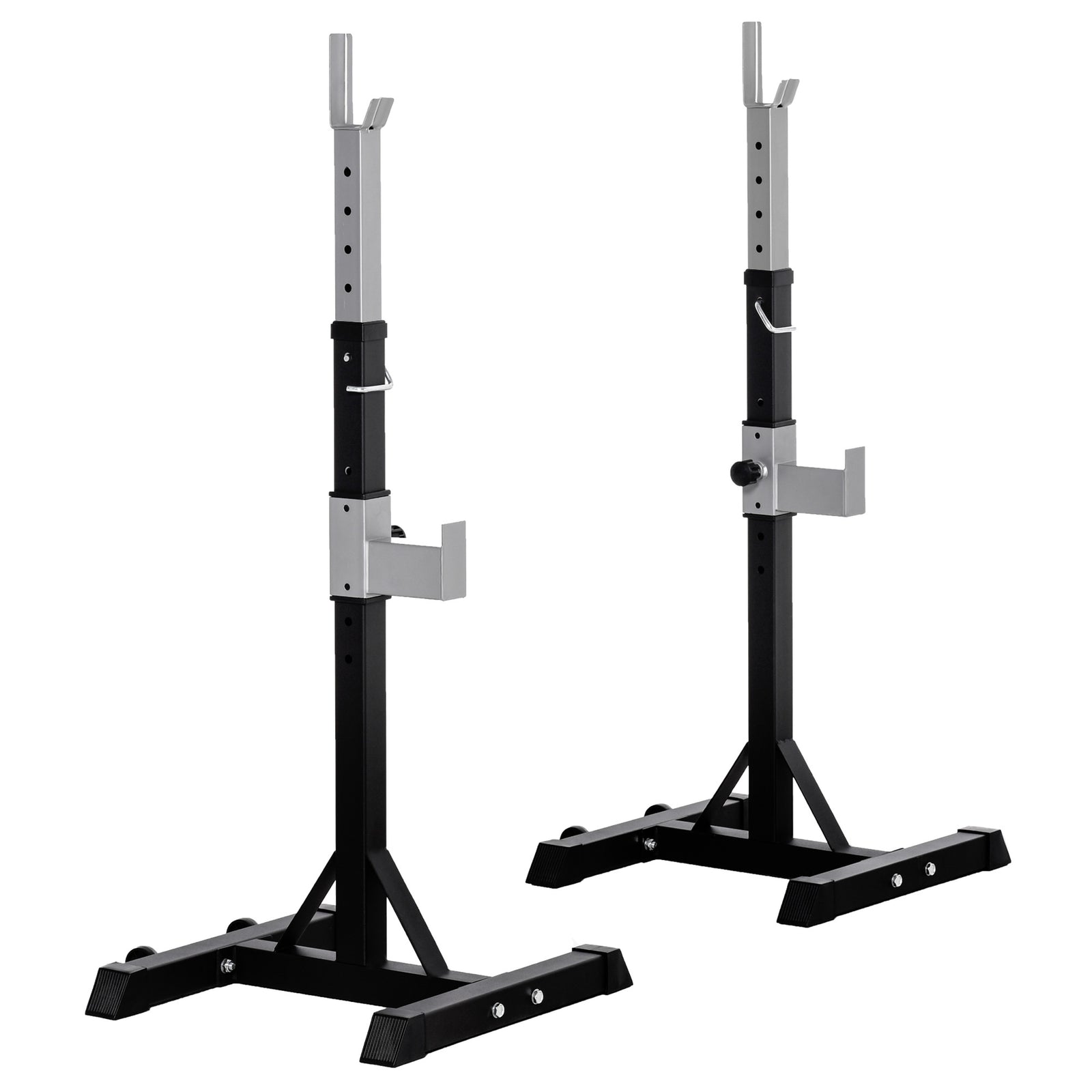 Portable Squat Rack With Wheels For Weight Lifting | Black
