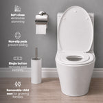 Livivo Soft Close Family Toilet Seat - Oval White With Quick Release Button For Easy Cleaning